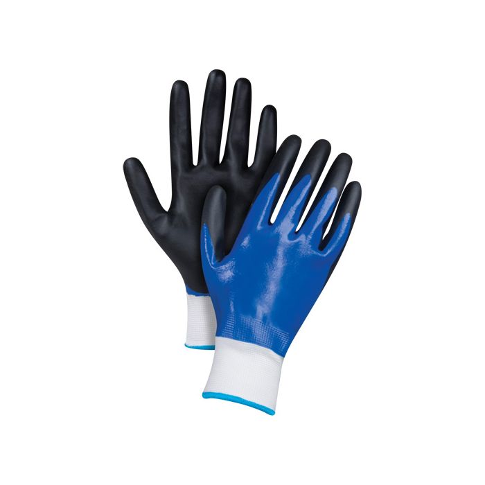 Black & Blue Coated Gloves