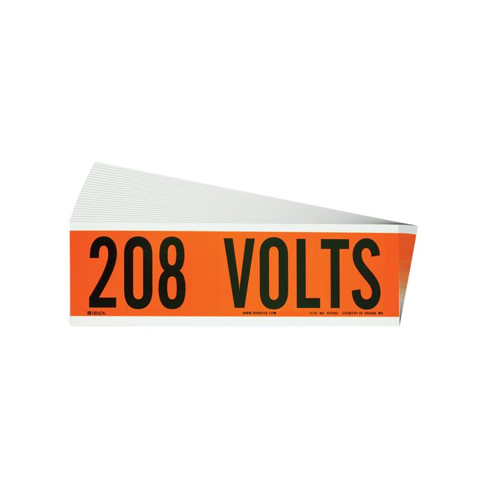 "208 Volts" Conduit & Voltage Labels