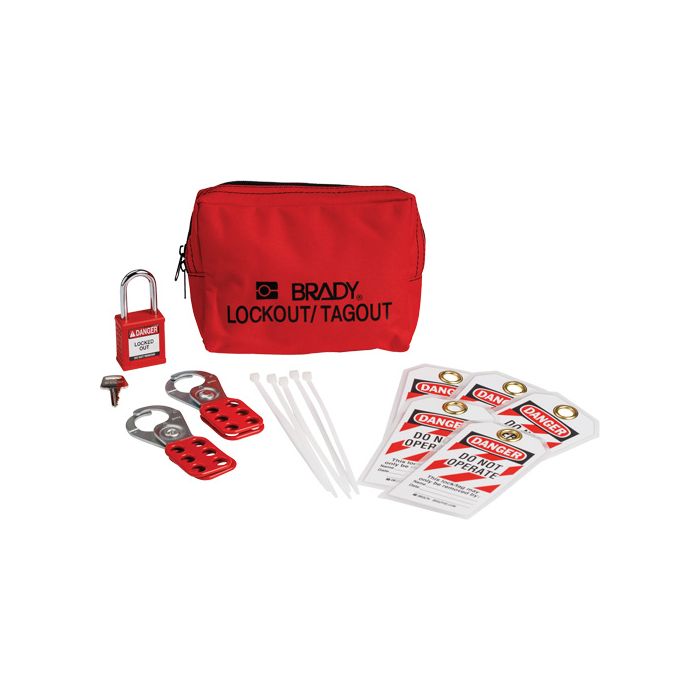 Lockout Tagout Kit with Nylon Safety Padlock in Pouch