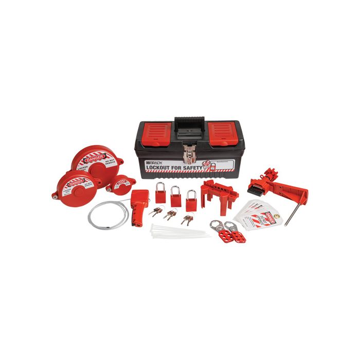 Lockout Tagout Kit with Aluminum Safety Padlocks in Toolbox