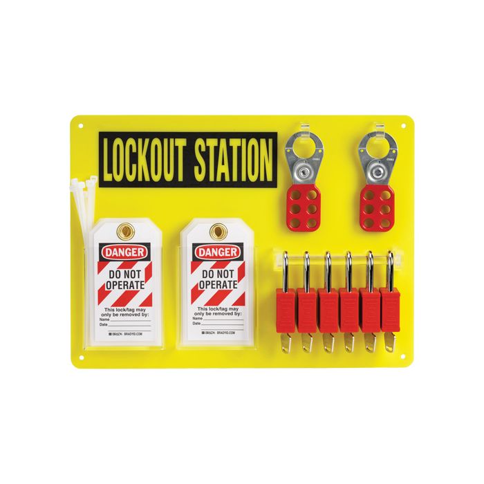 Lockout Board with Keyed Alike Nylon Safety Lockout Padlocks