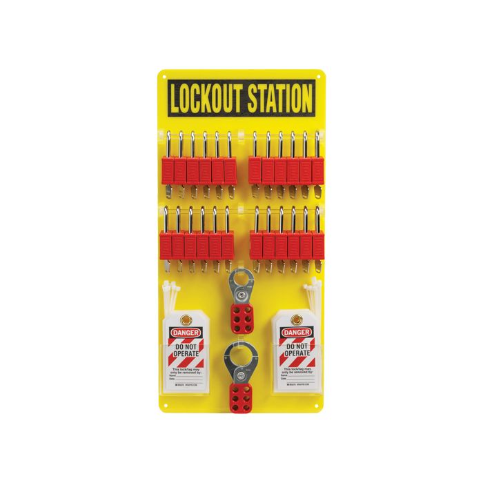 Lockout Board with Keyed Alike Nylon Safety Lockout Padlocks