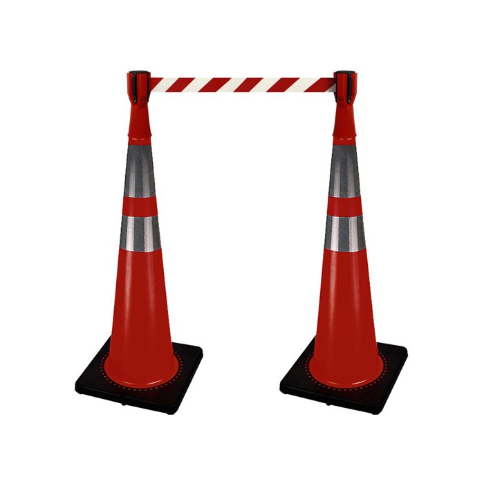 Traffic Cone Topper with 10' Barricade Tape