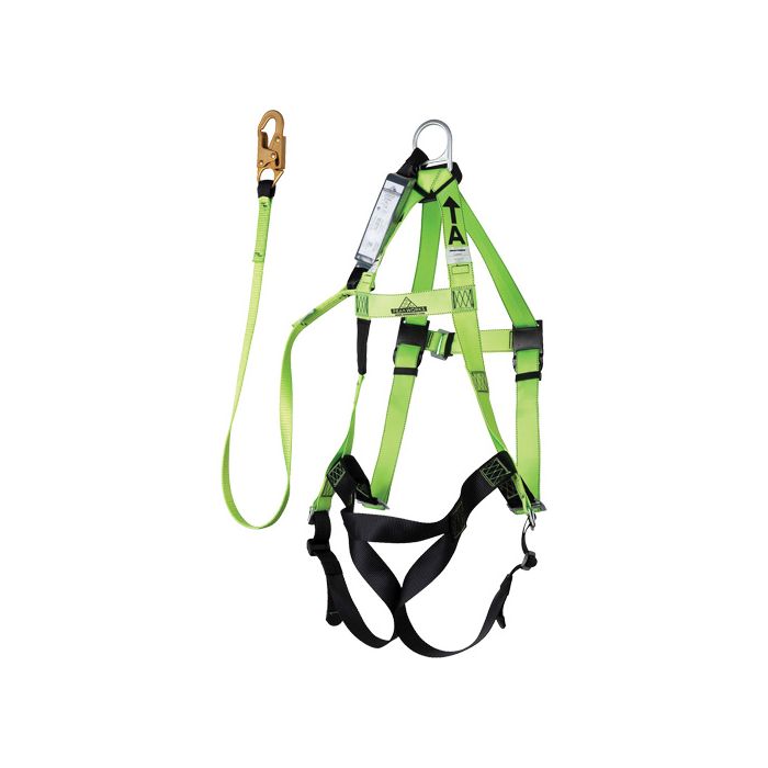 Contractor Series Safety Harness with Shock Absorbing Lanyard