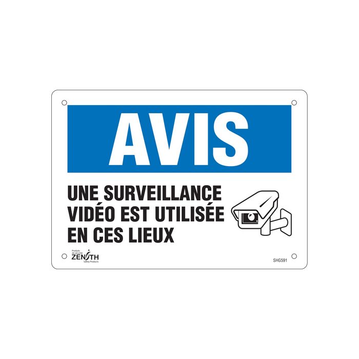 "Surveillance vidéo" Sign