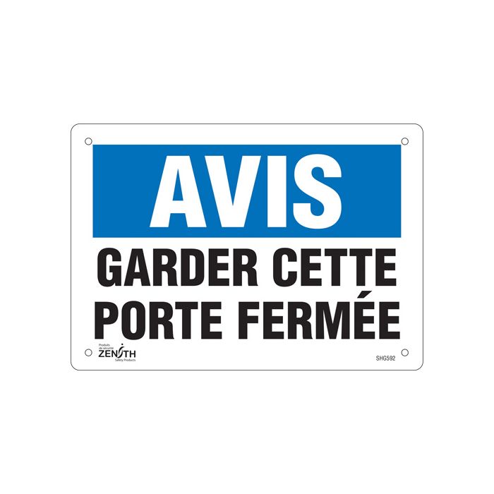 "Porte fermée" Sign