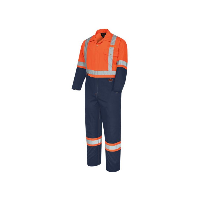 2-Tone Safety Coveralls with Zipper Closure