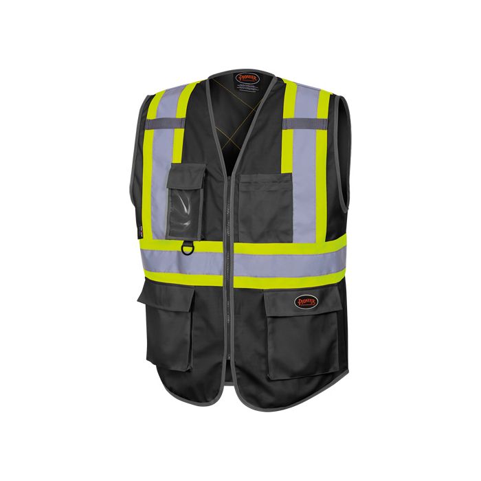 Tricot High-Visibility Safety Vest with Zipper Closure