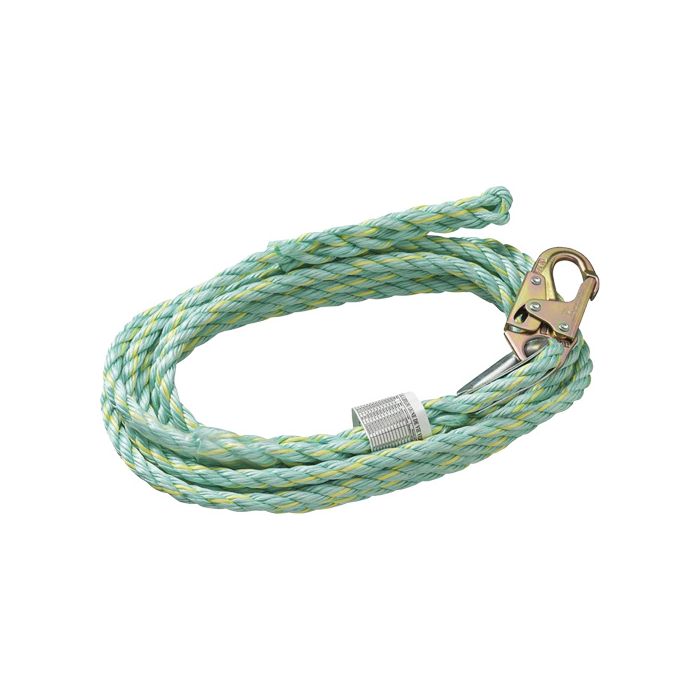 Vertical Lifeline Rope with Anchor End Snap Hook & Trailing End Back Splice