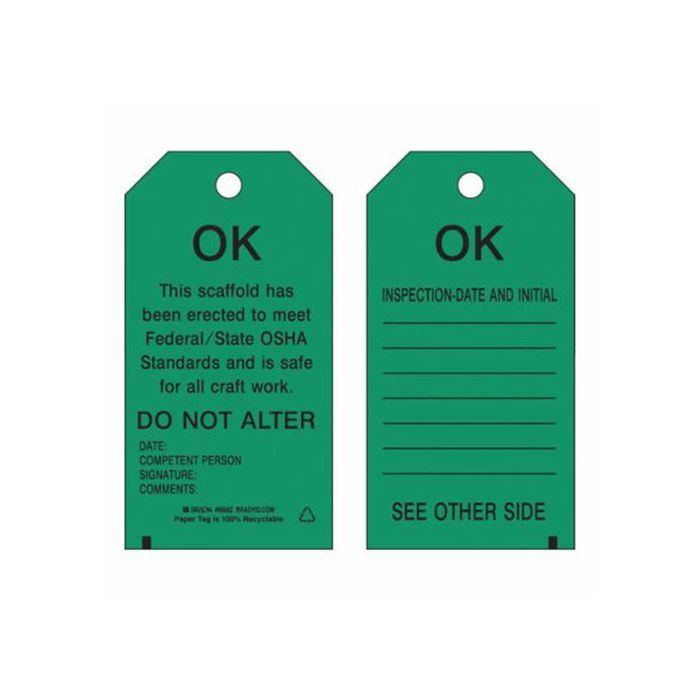 Scaffold Safety Tags