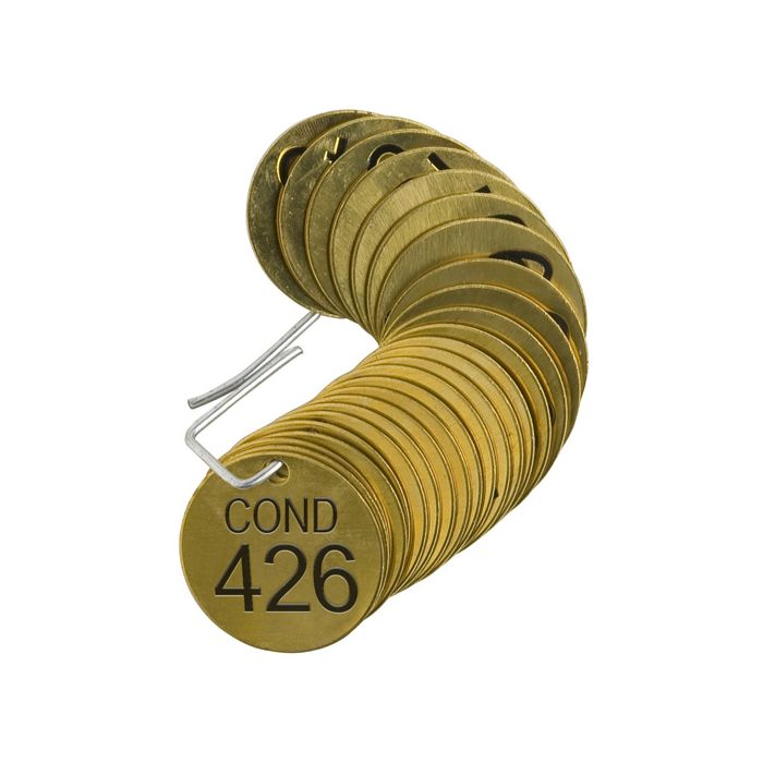Brass Numbered "COND" Valve Tags