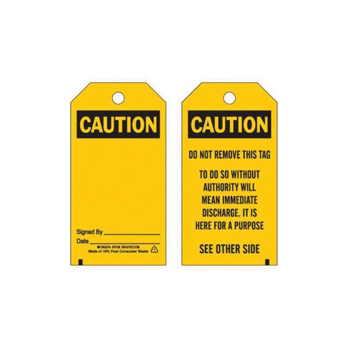 Self-Laminating Accident Prevention Tags