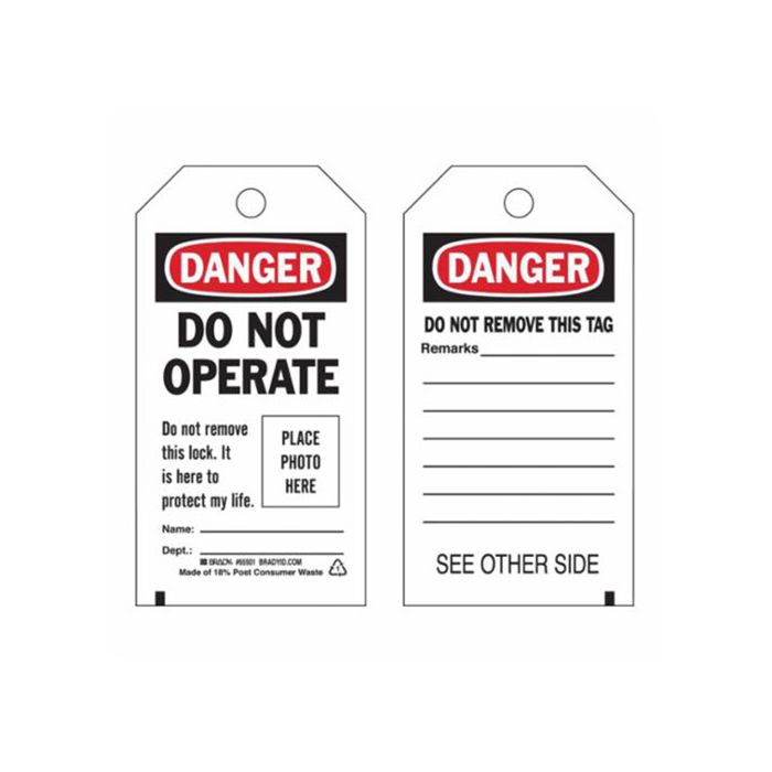 Self-Laminating "Do Not Operate" Tags