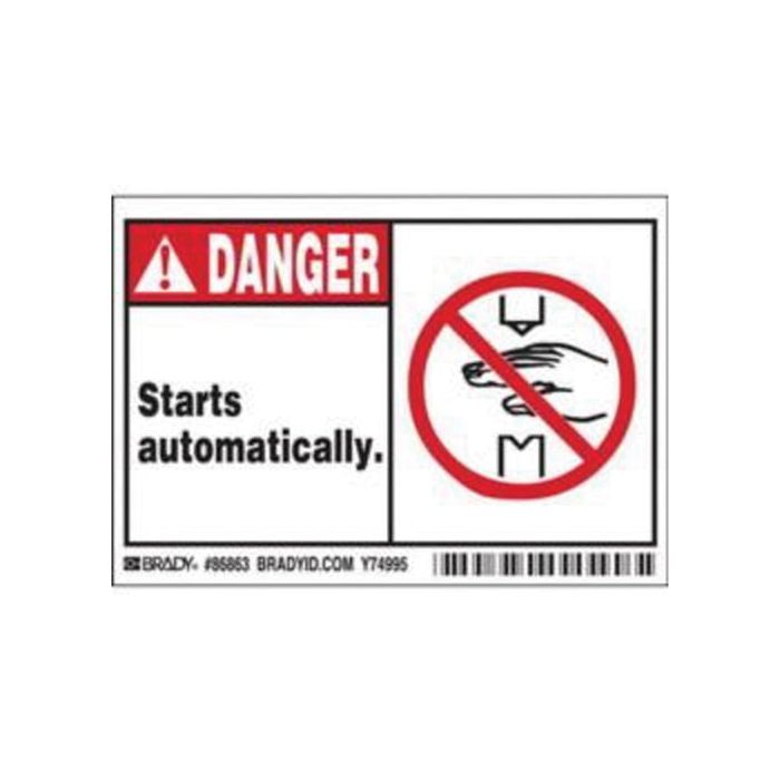 "Danger Starts Automatically" Sign