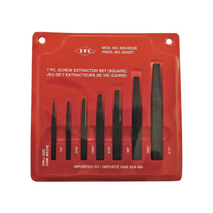 7-Piece Square Screw Extractor Set