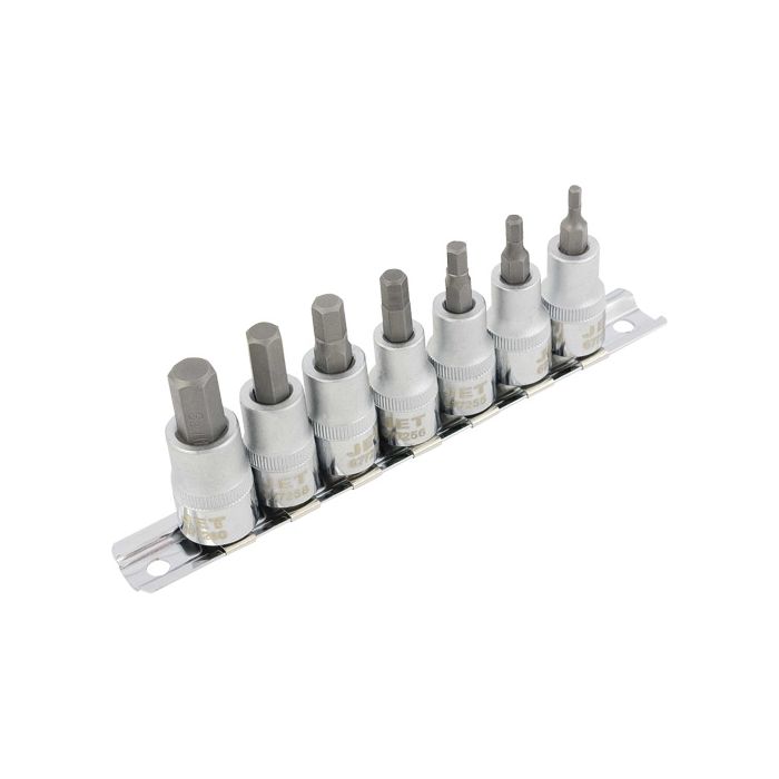 7-Piece Metric 2" Long Hex Bit Socket Set