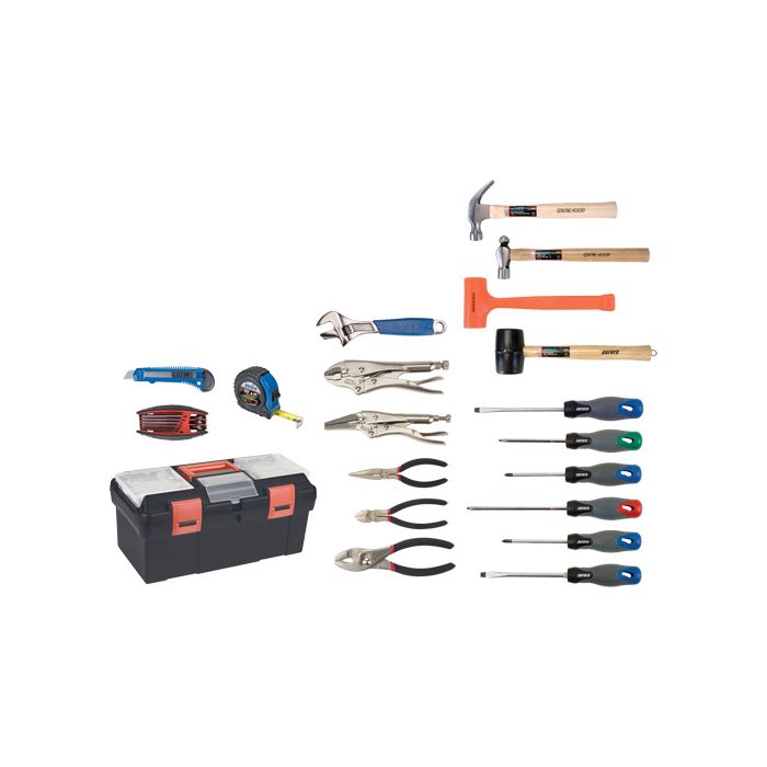 Essential Tool Set with Plastic Tool Box