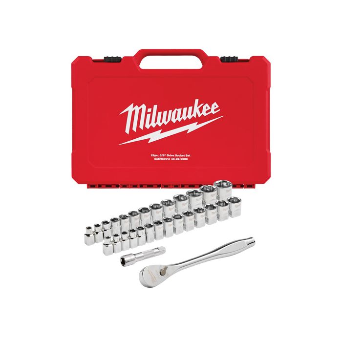 Metric & SAE FOUR FLAT™ Sides Ratchet & Socket Set