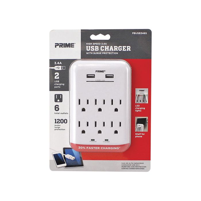 Prime® USB Charger with Surge Protector