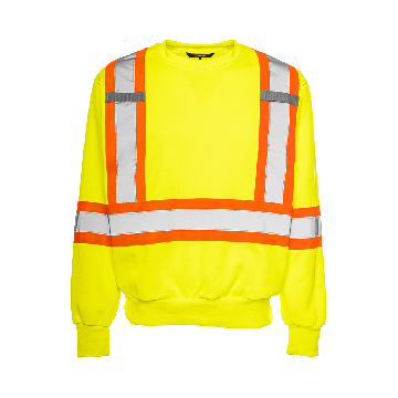 Safety Sweatshirt: HV Yellow Polyester Microfleece