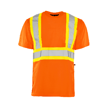 Safety T-Shirt: Hi-Vis Orange Polyester Birdseye Knit
