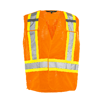 Safety Vest: Mesh Polyester Tearaway 4-Pocket
