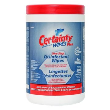 Plus Disinfectant Wipes, Canister, 200 Count, 6/Case