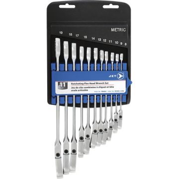 Metric Flex Head Ratchet Combination Wrench Set