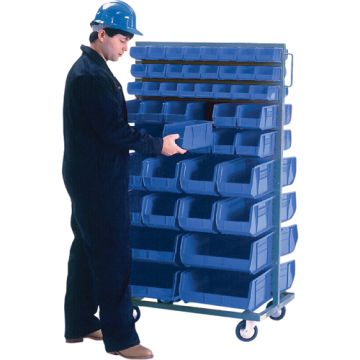 Double-Sided Mobile Bin Rack