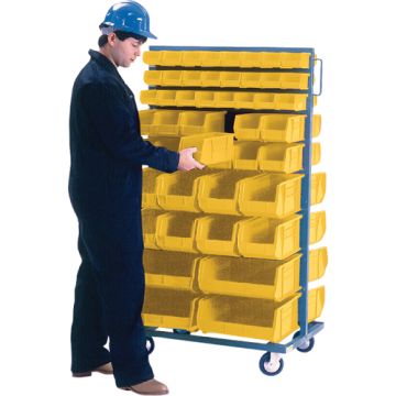 Double-Sided Mobile Bin Rack