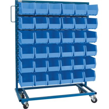 Single-Sided Mobile Bin Rack