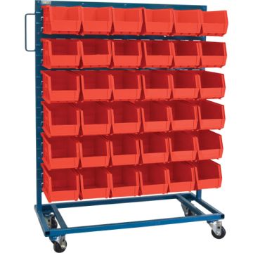 Single-Sided Mobile Bin Rack