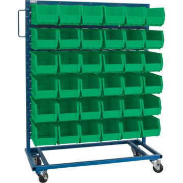 Single-Sided Mobile Bin Rack