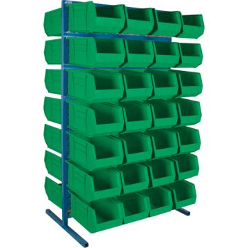 Double-Sided Stationary Bin Rack