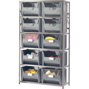 Shelving Unit with Stacking Bins