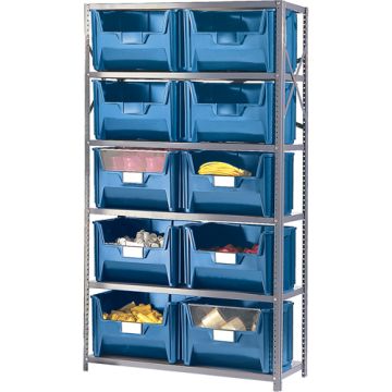 Shelving Unit with Stacking Bins