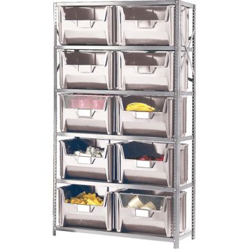 Shelving Unit with Stacking Bins