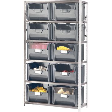 Shelving Unit with Stacking Bins