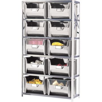 Shelving Unit with Stacking Bins