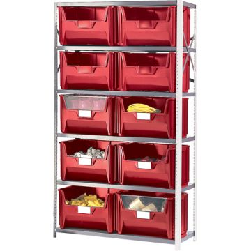 Shelving Unit with Stacking Bins