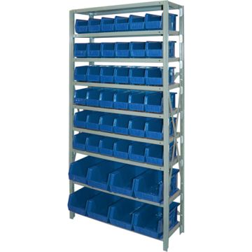 Storage Shelf Unit with Stacking Bins