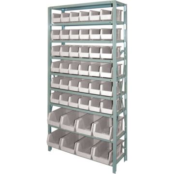 Storage Shelf Unit with Stacking Bins