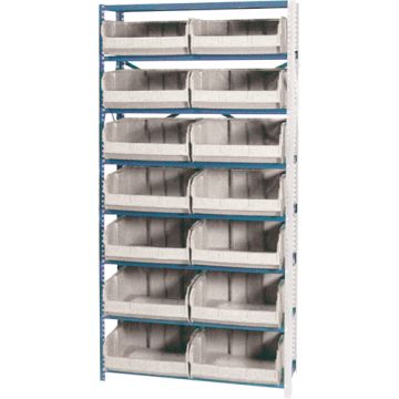 Storage Shelf Unit with Stacking Bins