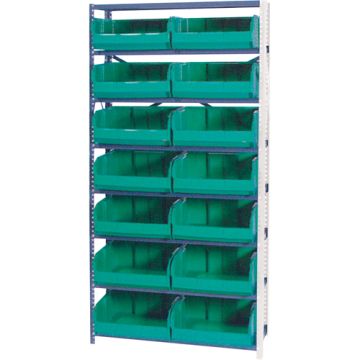 Storage Shelf Unit with Stacking Bins