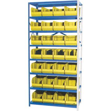 Storage Shelf Unit with Stacking Bins