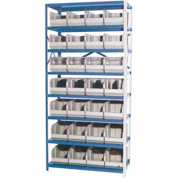 Storage Shelf Unit with Stacking Bins