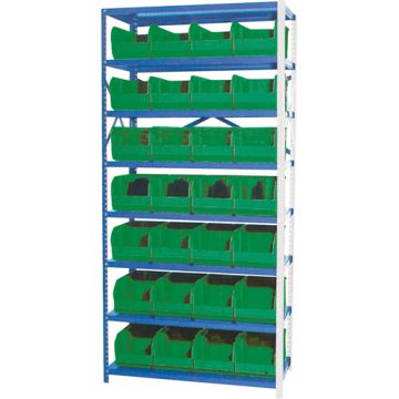 Storage Shelf Unit with Stacking Bins