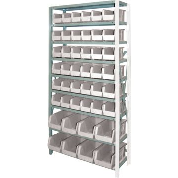 Storage Shelf Unit with Stacking Bins