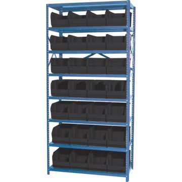 Storage Shelf Unit with Stacking Bins