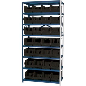 Storage Shelf Unit with Stacking Bins